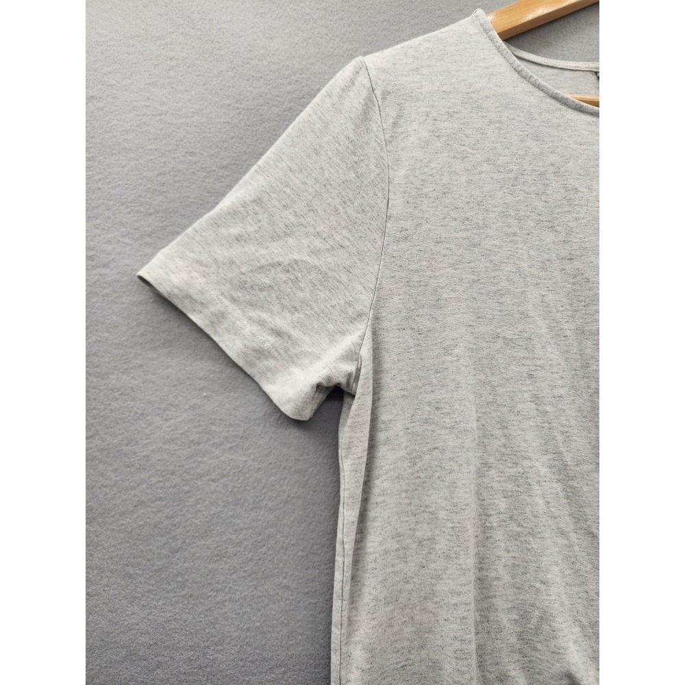 Gnw Gray Twist Front Knot T-Shirt XL Short Sleeve Heathered Soft Stretch Top - Picture 5 of 11